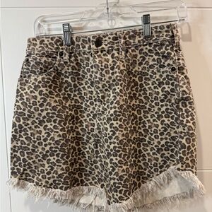 We The Free Bailey Leopard Print Jean Shorts